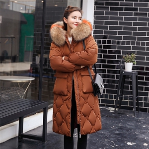 中长款2020冬季新款宽松舒适简约棉衣带大毛领长袖拉链口袋,女装棉衣/棉服,阿菲诺依