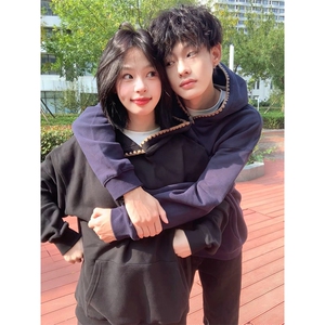 抖音得物高品质二开 25秋冬美式重磅宽松纯色连帽贝壳刺绣卫衣W63图片