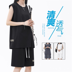 夏季舒适透气百搭冰丝休闲套装  TZ85-特批68图片
