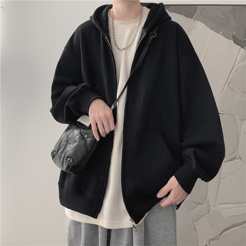 现货！WY827-尺码S-4XL-特P43-420g重磅纯色连帽卫衣宽松拉链外套,女装短外套,星座1811B