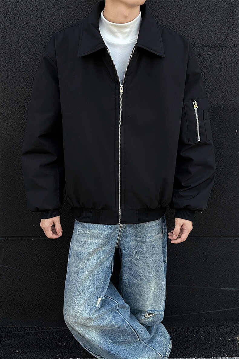 短款教练飞行夹克冬季夹棉加厚复古外套棉服男5D1180-TP5598,男装夹克,电商A102
