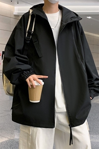 JK9006/P65春装新款现货防水冲锋衣男夹克个性拉链大码宽松外套图片