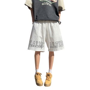 夏季新款泡泡纱印花新款男女同款短裤XZ102B-1-DK2506P20图片