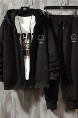 TK6072-P85开衫连帽卫衣套装男运动套装两件套水泥墙挂拍，男装卫衣，电商A040A