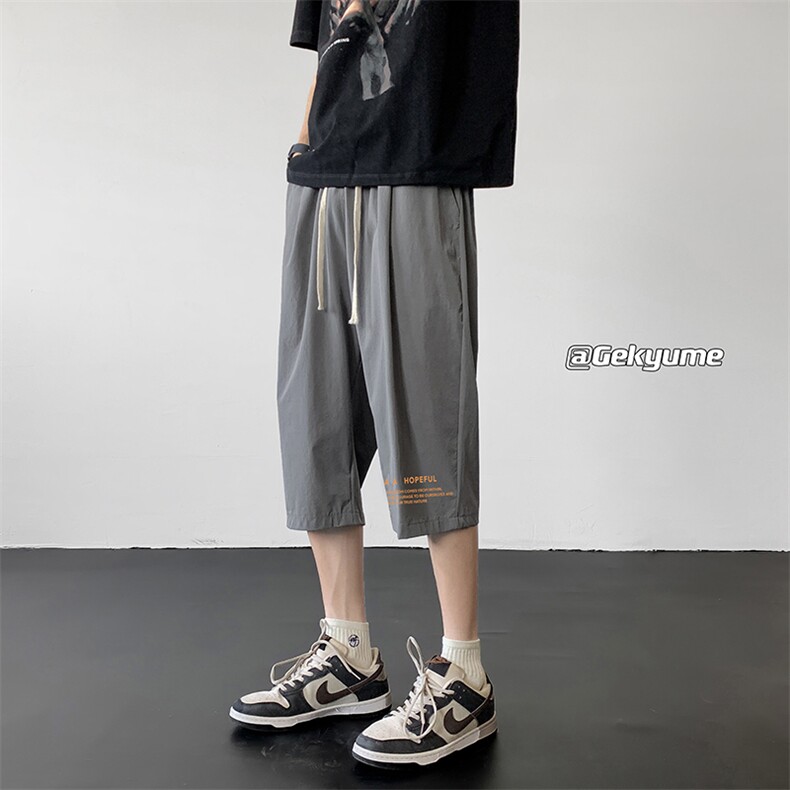 冰丝七分裤男大码速干短裤男五分裤黑地板风格QK72386-P25,男装休闲裤,电商A040