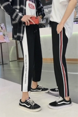 夏休闲裤ins火的女士运动裤子情侣宽松九分裤QL613614/P40女类，女装连体裤，星座1506-1