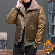 (网图)皮毛一体复古外套加绒鹿皮绒机车服外套夹克313B-8906-P180，男装夹克，星座313B