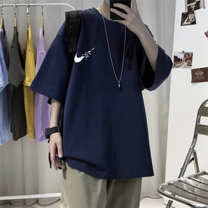 T001 男女中性宽松短袖半截袖夏新男装TEE学生青少年圆领班服大码图片
