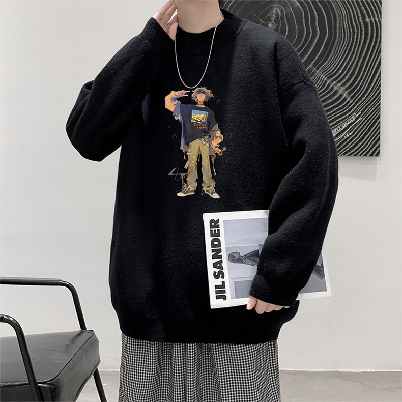 8XL半高领毛衣男大码胖子针织衫毛线衣M18419-P45加绒款-P65,男装针织衫/毛衣,电商A040