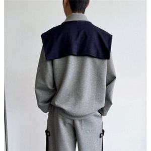 卫衣男春秋季新款潮牌ins港风POLO领上衣服季薄款宽松外套 W112图片