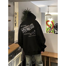 XZ809A/WM03/P55/控68/加绒P65/控78华棉连帽印花卫衣无帽绳款，男装卫衣，星座809A(原222-1)