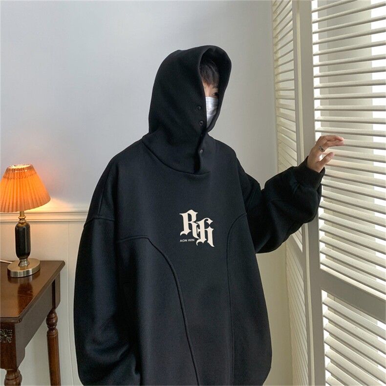 抖音供货丶高品质棉350克排扣卫衣连帽宽松Rh卫衣LW9075-p78控98图片