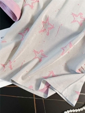 时尚运动套装女夏季韩版宽松显瘦印花撞色圆领短袖阔腿短裤两件套，女装套装/套裙，江南