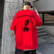 XZ517A-BK3022-P28大码男装2023原创涂鸦简约潮流情侣T恤重磅，男装T恤，星座517A