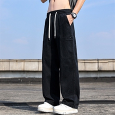 纯棉休闲裤男夏季新款宽松直筒工装运动裤阔腿工装裤子Z2345-P50，男装休闲裤，星座509
