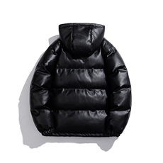白底连帽鳄鱼纹金属装饰设计大码潮流休闲棉衣男MY77744P128控168，男装棉衣，星座227-7