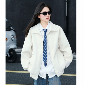 网图 美式翻领纹理感PU皮夹克皮衣机车服外套JK508-P90图片
