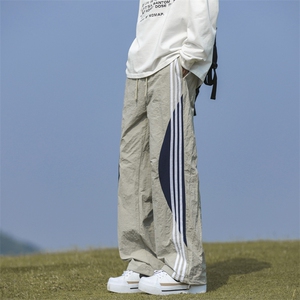 2024夏季新款条纹休闲长裤男潮牌百搭宽松冲锋裤现货 K8085-P38图片