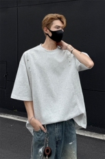 夏季美式宽松高街设计感短袖T恤潮XZ808B-WH062-P50，男装T恤，星座808B