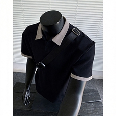 2026主推款抗菌速干格子拼接撞色翻领短袖POLO衫男DT161-特P28，男装T恤，电商C307