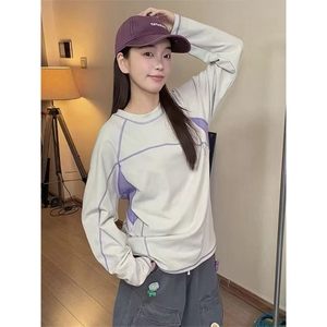 高品 户外双面磨毛德绒保暖T恤男女撞色明线长袖T恤打底A1192-P42图片
