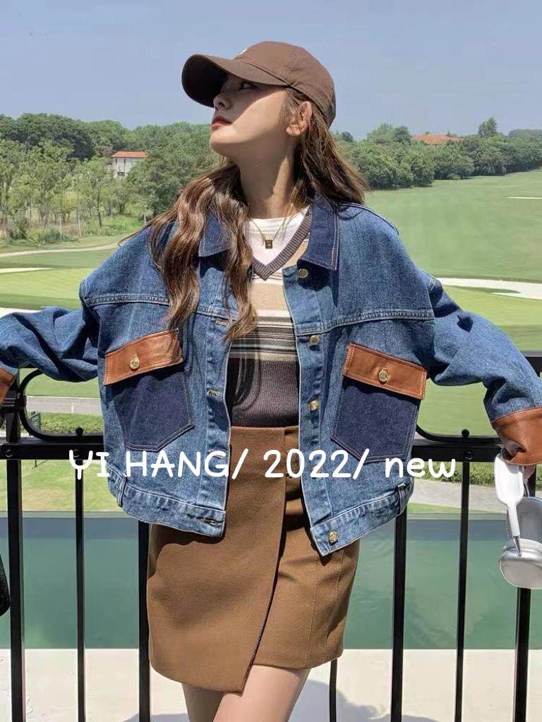 牛仔拼皮外套超，其它，一杭