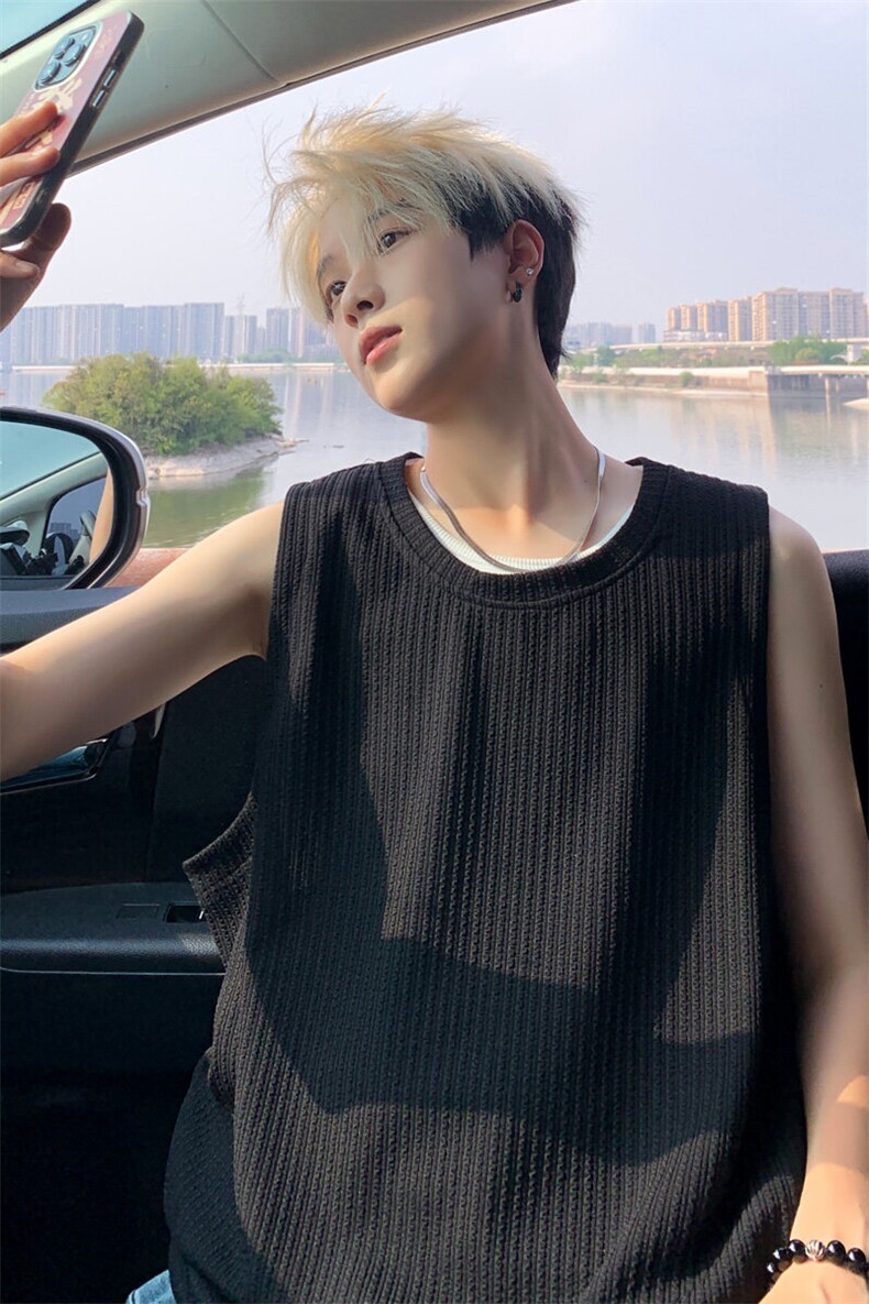 ！2026夏季男士背心肌理感冰感无袖T恤BX02特P20,男装背心/马甲,电商B220