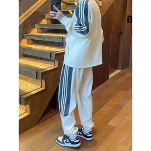 休闲套装男秋季宽松加大码潮流卫衣卫裤运动休闲两件套TZD02/P70图片