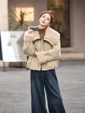 现货！现货！冬季新款女装2025年时尚气质休闲加厚羊羔毛外套，女装派克服，涵墨