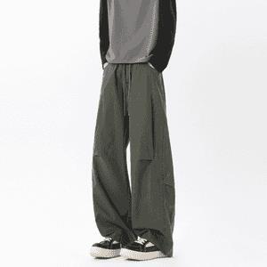 美式复古青少年大口袋工装裤男女ins街头宽松直筒抽绳休闲长裤子图片