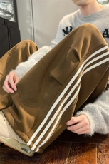 8XL-M奥粒绒加绒休闲裤男三条杠条纹运动裤宽松卫裤K9121P58控78，男装休闲裤，电商D206-1