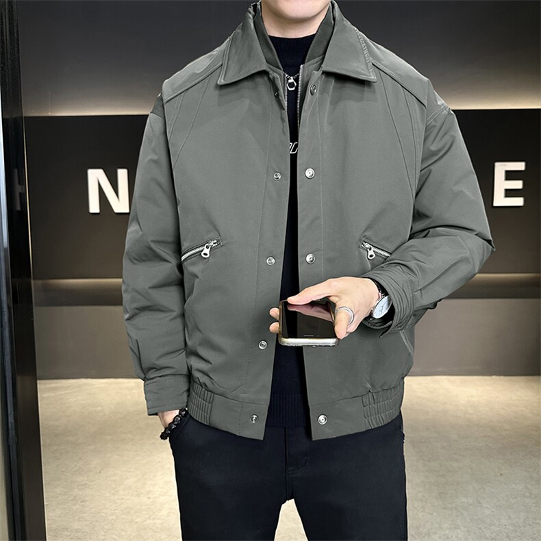 标90 男士简约翻领假两件羽绒服上衣外套百搭 A329-YR3605-P265图片