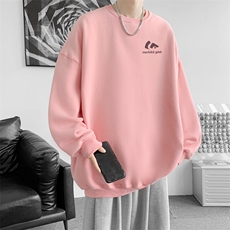 华棉日系百搭宽松圆领卫衣男潮春秋上衣WY9625/P35加绒P45，男装卫衣，电商B316