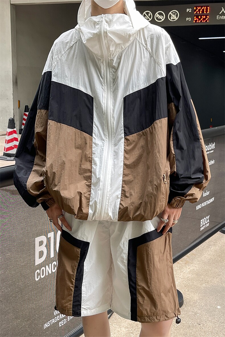 夏季连帽夹克衫防晒服套装运动风时尚防晒衣男XZ514-2-1612-P98,男装防晒衣,星座514-2(原B239)