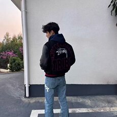 WT103-P74秋季新款宽松休闲棒球领拉链夹克廓形百搭复古工装，男装夹克，电商B323A