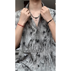 1短袖衬衫男+短裤男套装男100%聚酯纤维M-5XL大码TZ78717P50控98，男装牛仔裤，星座226-2