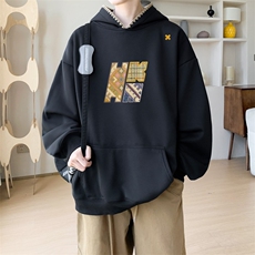 华棉春秋内景欧美青年宽松连帽卫衣男潮牌外套WY00794/P45加绒P50，女装短外套，电商B316