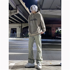 B221美式ins高街暗黑小众个性设计直筒牛仔裤LK23144-P65控88，男装牛仔裤，电商B221