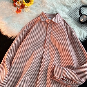 高品质牛仔条纹衬衫潮牌长袖衬衣潮流宽松休闲外套CS017-P30图片