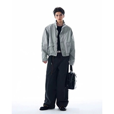 现货得物二开复古工装宽松立领水洗cleanfit夹克美式JK1252-P98，男装夹克，星座1103-3