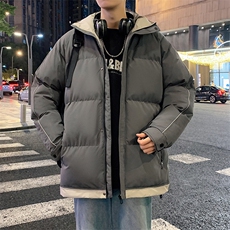 港风夜景潮牌新款连帽棉服潮流保暖棉衣M081-P90，男装棉衣，星座717