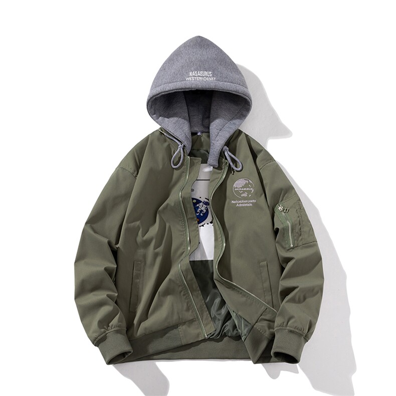 现货三色秋冬季潮牌夹克棉衣棒球服欧美街头飞行员外套情侣装,男装棉衣,电商A105