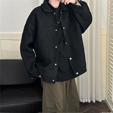 现货-设计感时尚鹿皮绒外套男宽松休闲呢子夹克A351-A130-P125，男装夹克，电商A351