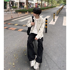 网图现货立领工装夹克男女春秋季2025新款百搭潮牌开衫外套上衣，男装夹克，星座601-2