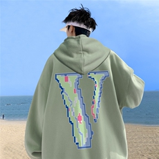 秋季宽松大码像素v印花连帽卫衣LW118-特p35（抖音不可售），男装卫衣，星座508（原C305）