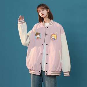 中性风春秋季情侣棒球服男女休闲夹克女时尚外套男BQF299-P50，男装夹克，电商B371