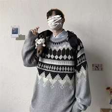 情侣装秋冬新款韩版宽松慵懒风毛衣高级感小众针织衫MY131-P40，男装针织衫/毛衣，星座208-5