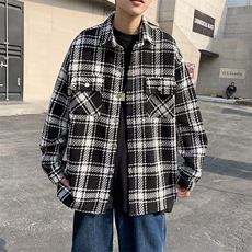 小香风夹克外套男士韩版潮流帅百搭格子2025春季ins上衣W6343-P51，男装夹克，星座412-2