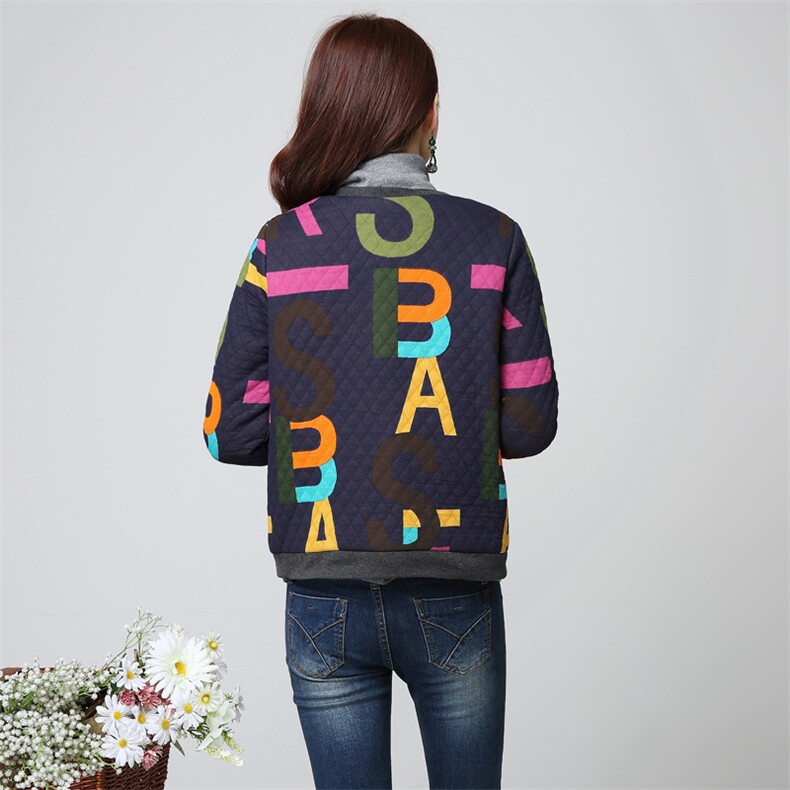 时尚字母印花棉服女短款加厚保暖外套冬季新款宽松显瘦棉衣,女装棉衣/棉服,丽影随形