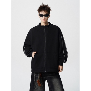 8XL-M 秋季假两件加厚卫衣男棒球服夹克风衣外套WY36P78图片